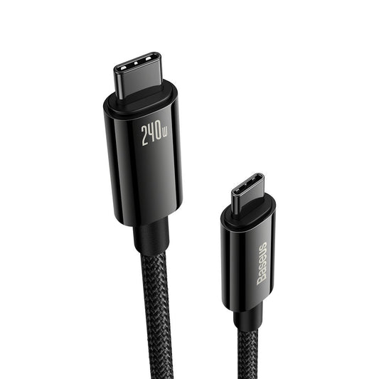 USB-C Data and Charging Cable - USB-C Baseus Tungsten Gold, 240W, 2m, Black CAWJ04010101