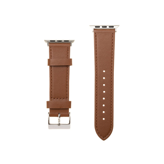 Fixed Leather Strap for Apple Watch 49mm / 46mm / 45mm / 44mm / 42mm Series, Brown