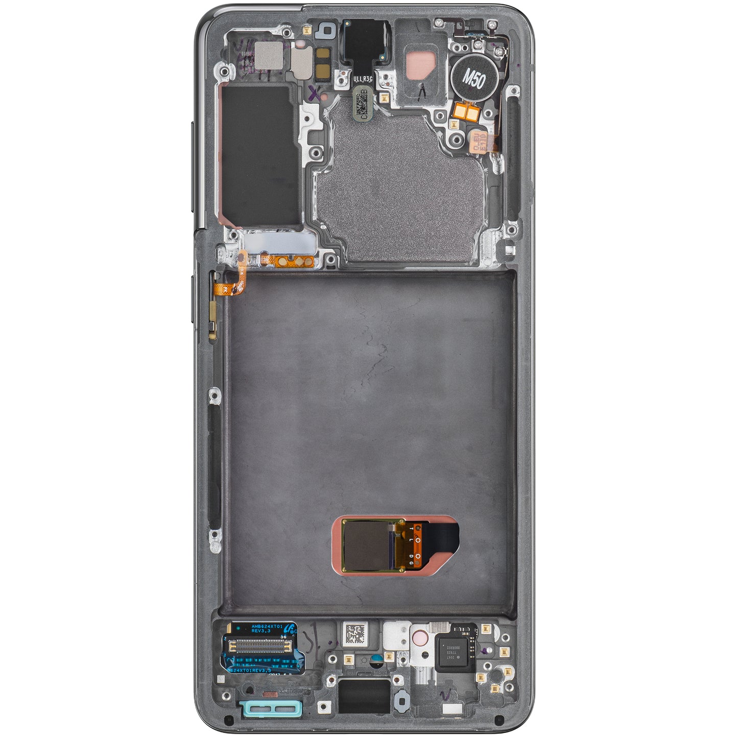 Touchscreen Display Samsung Galaxy S21 5G G991, with Frame, Grey, Service Pack GH82-24544A