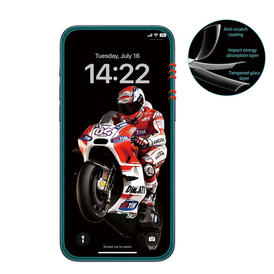 Anank 5X Reinforced Anti Crack Screen Protector for Apple iPhone 17, Tempered Glass, Full Glue, 3D, Black