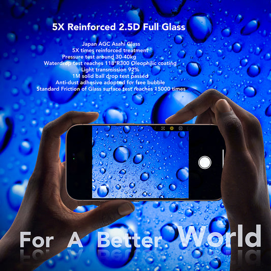 Anank Screen Protector for Apple iPhone 17 Pro, Tempered Glass, Full Glue, 2.5D, Black