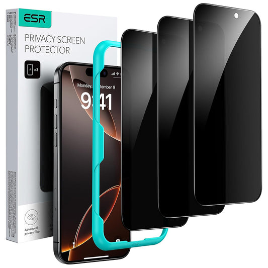 Privacy Screen Protector ESR for Apple iPhone 17 Air, Tempered Glass, Full Glue, Set of 3 Pieces