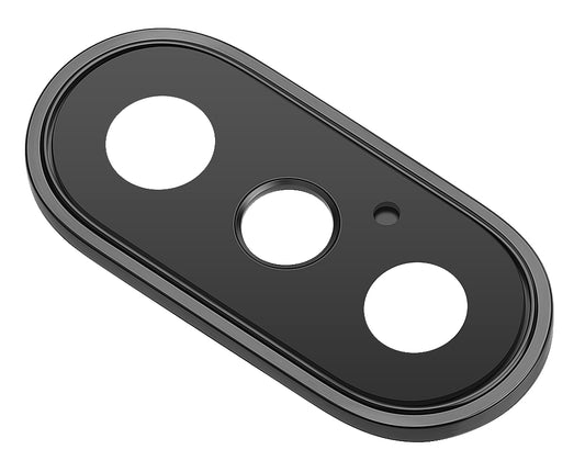 Rear Camera Glass Apple iPhone X, with Frame, Black