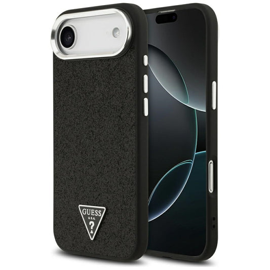 MagSafe Case for Apple iPhone 17 Air, Guess, Glitter Triangle Logo, Black