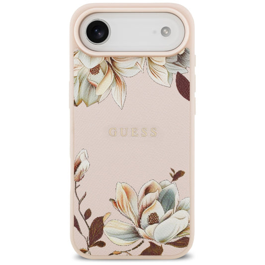 MagSafe Case for Apple iPhone 17 Air, Guess, Grained Flowers, Pink