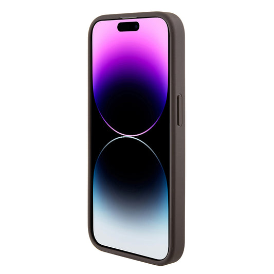 Case for Apple iPhone 15 Pro, Guess, Grip Stand 4G Triangle Strass, Brown