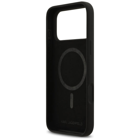 Case for Apple iPhone 17 Pro Max, Karl Lagerfeld, Sketch and Logo Karl & Choupette, Black