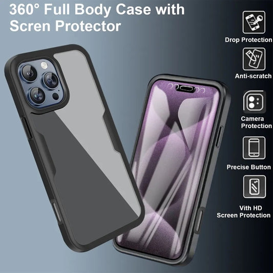 Case for Apple iPhone 17 Pro, Techsuit, ColorVerse 360, Black