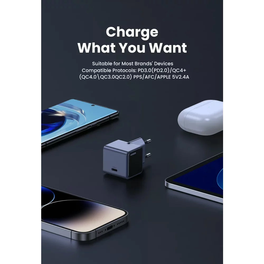 Network Charger UGREEN X503 Nexode Air, 30W, 3A, 1 x USB-C, Grey