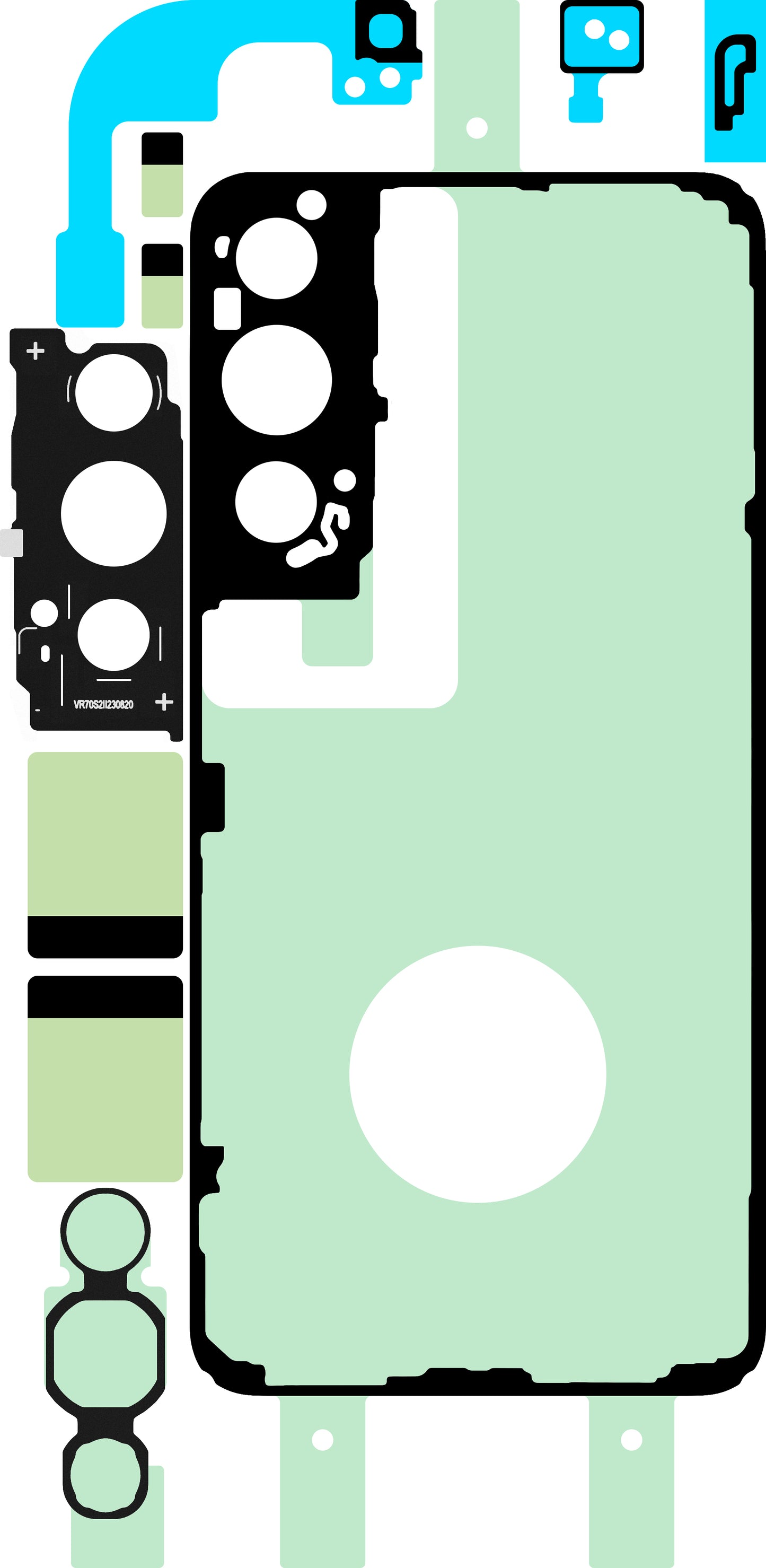 Battery Cover Adhesive Kit for Samsung Galaxy S22 5G S901, Service Pack GH82-27496A