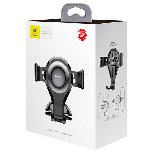 Baseus Osculum Gravity Car Mount, 63mm - 85mm, SUYL-XP01 Black