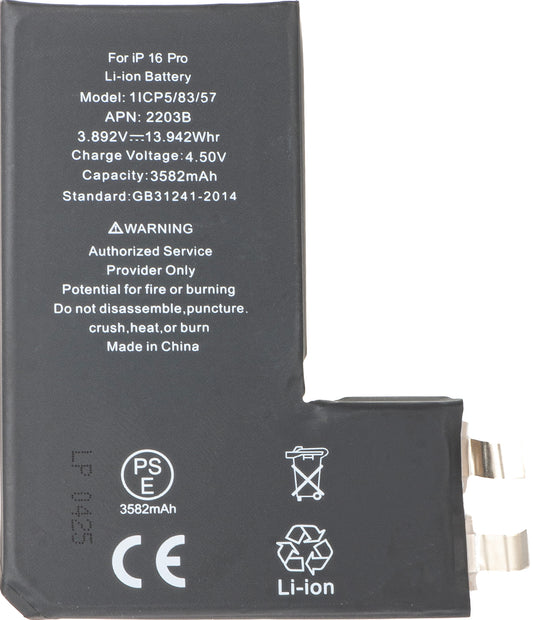 Battery for Apple iPhone 16 Pro, without Flex BMS Strip