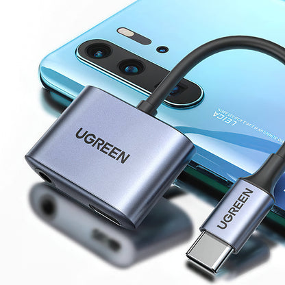 USB-C to 3.5mm / USB-C UGREEN CM231 Audio Adapter, Gray