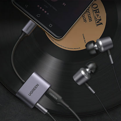 USB-C to 3.5mm / USB-C UGREEN CM231 Audio Adapter, Gray