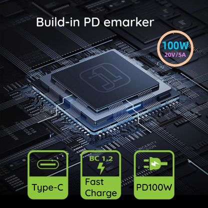 Techsuit LaptopPlugX A22 Charging Adapter, DC - USB-C, Gray