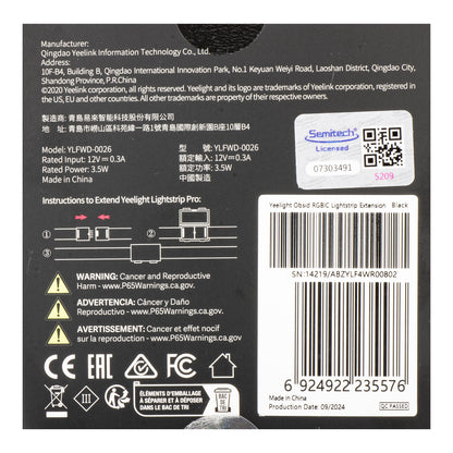 Yeelight Led Strip, 3.5W, OBSID RGBIC, jatko, 1m, musta YLFWD-0026 YLFWD-0026 YLFWD-0026 