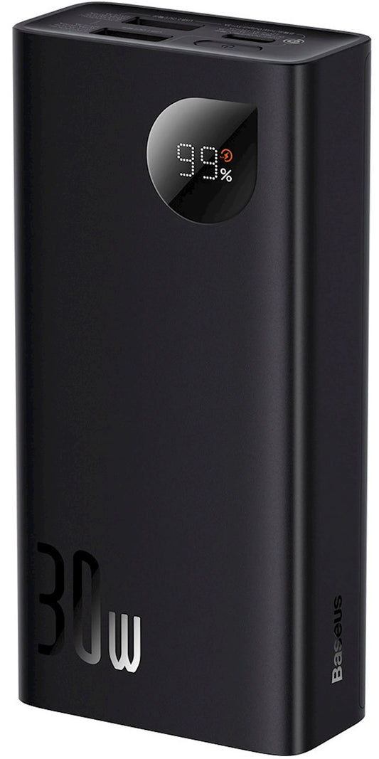 External Battery Baseus Adaman2, 10000mAh, 30W, QC + PD, 1 x USB-C - 2 x USB-A, Black PPAD040101
