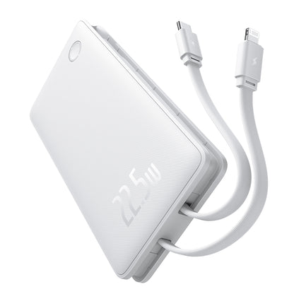 Baseus Airpow Lite External Battery, 10000mAh, 22.5W, QC + PD, 1 x Lightning - 1 x USB-A - 2 x USB-C, White P10067501213-00