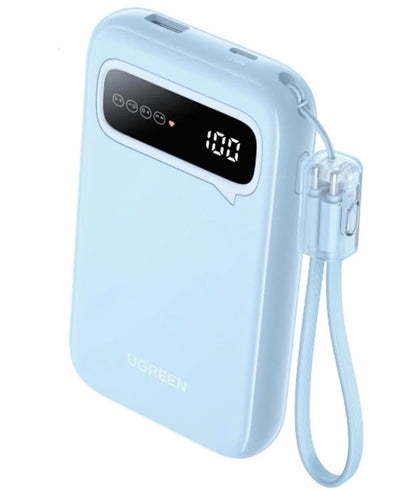UGREEN PB522 External Battery, 10000mAh, 20W, QC + PD, 1 x USB-A - 1 x USB-C, Blue