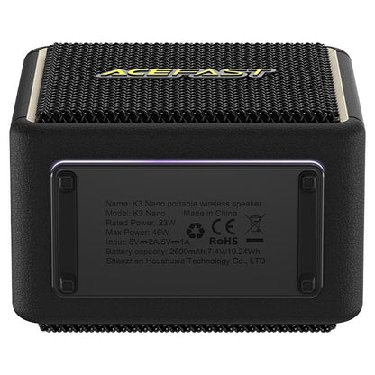 Acefast K3 Nano Portable Bluetooth Speaker, 1 x 30W - 1 x 16W, RGB, Waterproof, Black