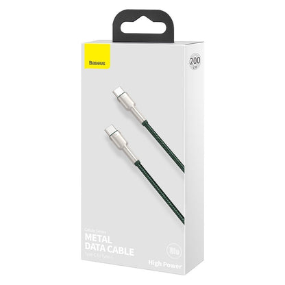 USB-C Data and Charging Cable - USB-C Baseus Cafule Metal Series, 100W, 2m, Green CATJK-D06