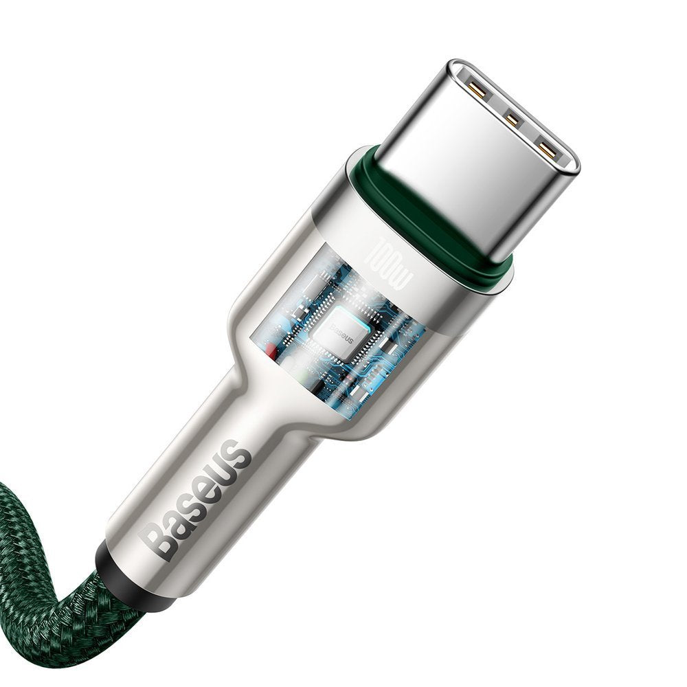 USB-C Data and Charging Cable - USB-C Baseus Cafule Metal Series, 100W, 2m, Green CATJK-D06