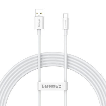 Data and Charging Cable USB-A - USB-C Baseus Superior Series, 65W, 2m, White CAYS000901 CAYS000901