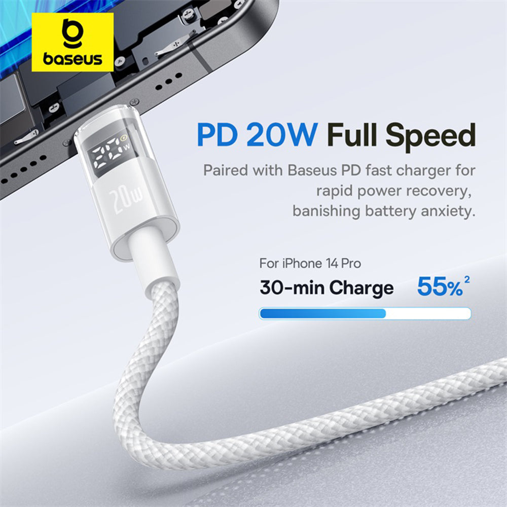 USB-C Data and Charging Cable - USB-C Baseus Display 2, 100W, 2m, White P10382702211-01