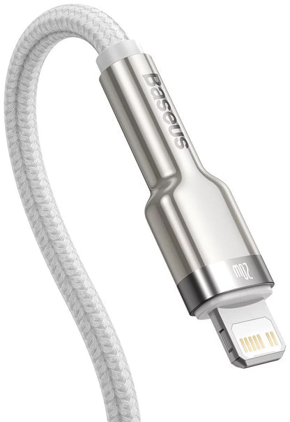 USB-C to Lightning Baseus Cafule Metal Series Data and Charging Cable, 20W, 2m, White CATLJK-B02