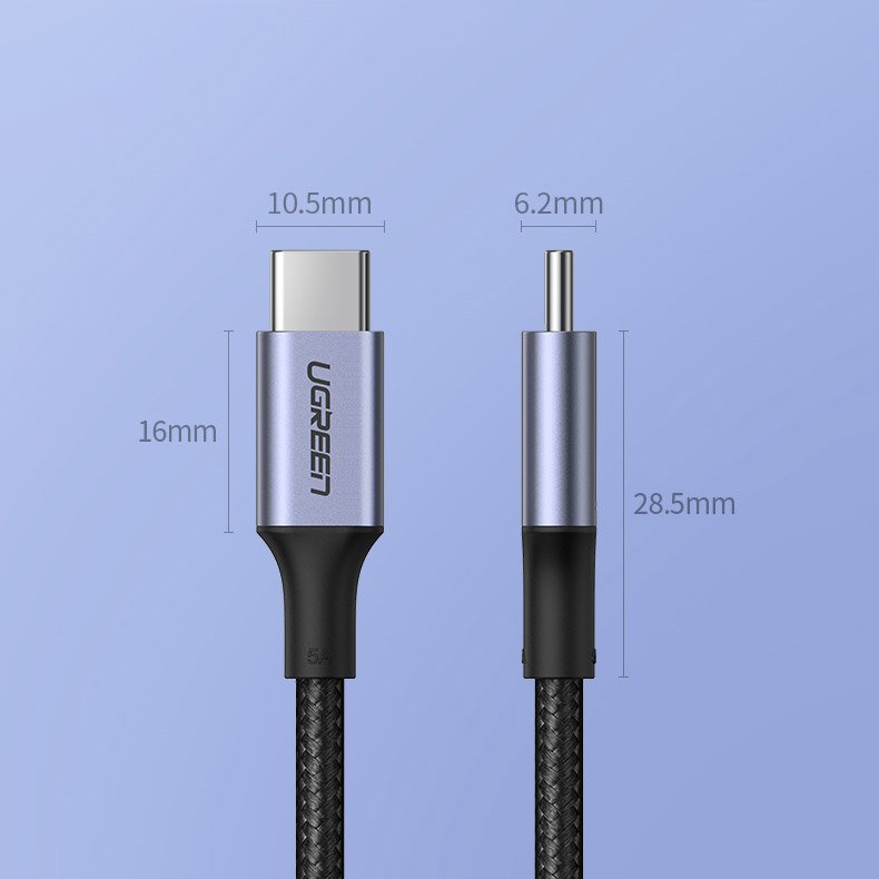 USB-C Data and Charging Cable - USB-C UGREEN US316, 100W, 1m, Grey