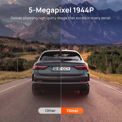 Front and Rear Car Camera 70mai Dash Cam A510, 3K, GPS, Wi-Fi, 2-inch Display