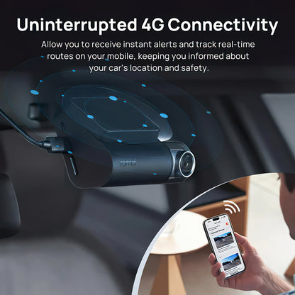 Front and Rear Car Camera 70mai Dash Cam A510, 3K, GPS, Wi-Fi, 2-inch Display