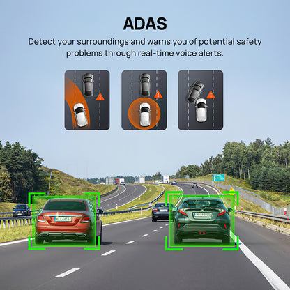 Front and Rear Car Camera 70mai Dash Cam A510, 3K, GPS, Wi-Fi, 2-inch Display