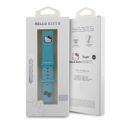 Hello Kitty Silicone Kitty Head Strap for Samsung Galaxy Watch / Huawei Watch 46mm / 45mm / 41mm Series, Blue
