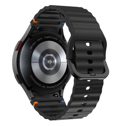 Tech-Protect Silicone Sport Strap for Samsung Galaxy Watch7 / Watch FE / Watch6 / Watch5 / Watch4 Series, Black 