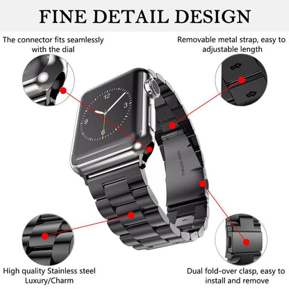 Techsuit W036 Strap for Apple Watch 42mm / 41mm / 40mm / 38mm Series, Black