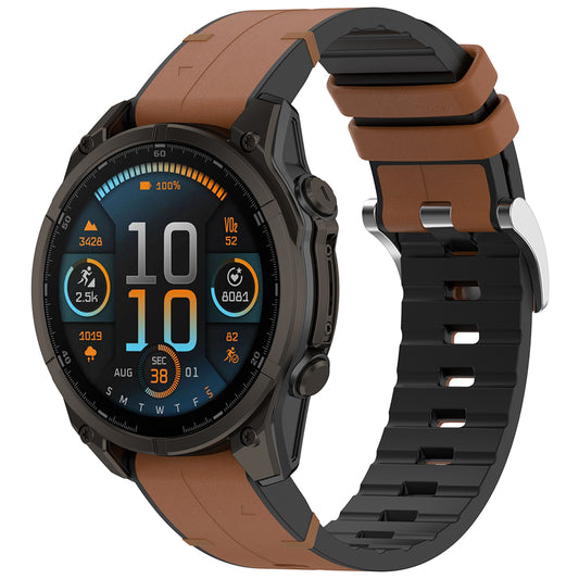 Techsuit W071 Strap for Garmin Watch Fenix / Forerunner Series, 22mm, Brown