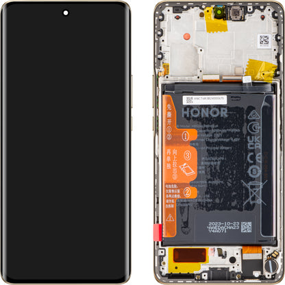 Display with Touchscreen Honor Magic6 Lite, with Frame and Battery, Orange (Sunrise Orange), Service Pack 0235AHHS Service Pack 0235AHHS 