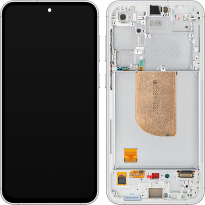 Samsung Galaxy Galaxy S23 FE S711 Touchscreen Display with Frame, White (Cream), Service Pack GH82-32854B 