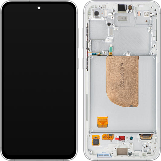 Samsung Galaxy Galaxy S23 FE S711 Touchscreen Display with Frame, White (Cream), Service Pack GH82-32854B 