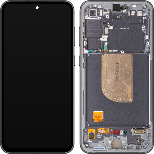 Samsung Galaxy S23 FE S711 Touchscreen Display Samsung Galaxy S23 FE S711, with Frame, Black (Graphite), Service Pack GH82-32854A 