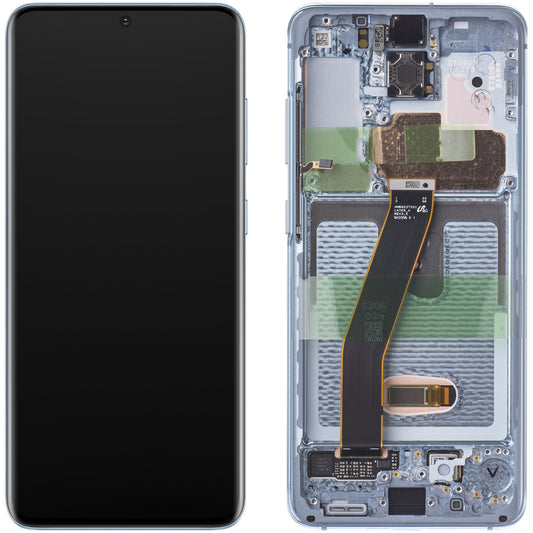 Samsung Galaxy S20 5G G981 / S20 G980 Display with Touchscreen, With Frame, Blue, Service Pack GH82-22131D