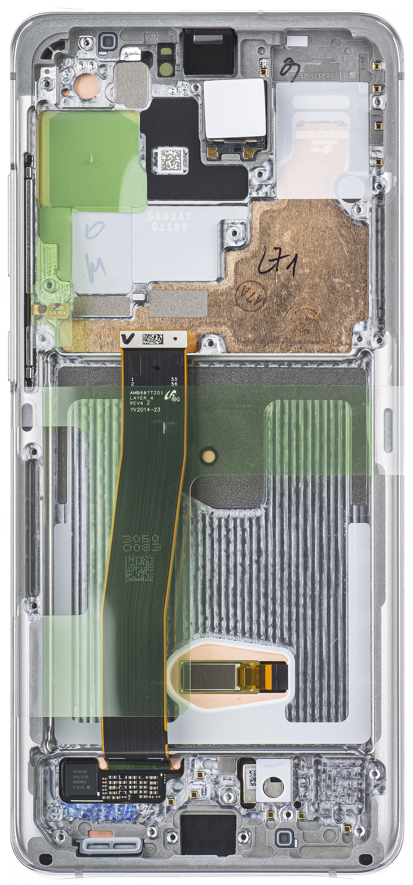 Samsung Galaxy Galaxy S20 Ultra 5G G988 / S20 Ultra G988 Touchscreen Display, with Frame, White, Service Pack GH82-26032C