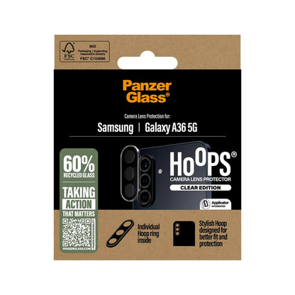 PanzerGlass Hoops Back Camera Protection Film for Samsung Galaxy A36 A366, Tempered Glass, Transparent