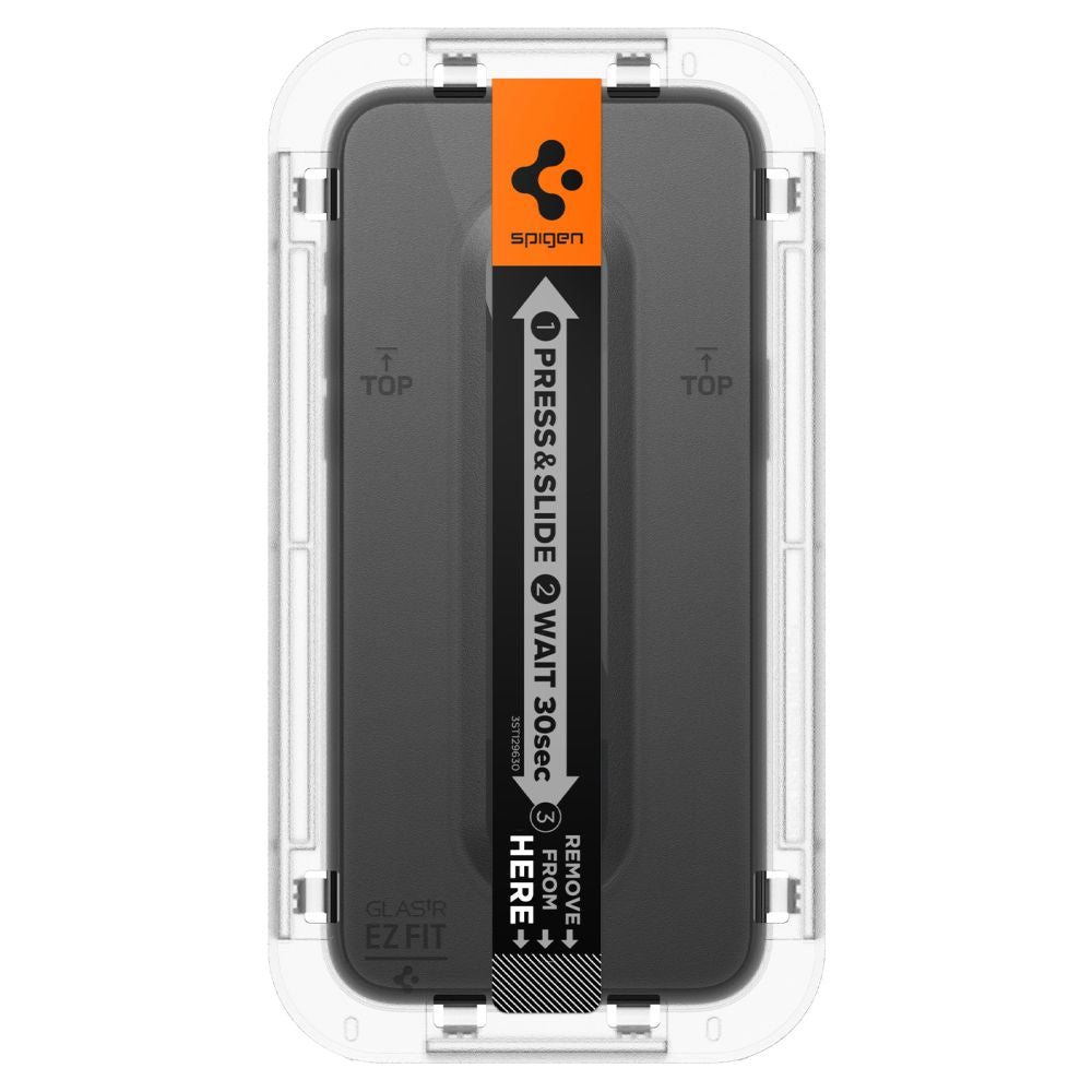 Spigen EZ FIT Screen Protector for Apple iPhone 15, Shielded Glass, Full Glue, 2.5D, Case Friendly, Black AGL06908 AGL06908 