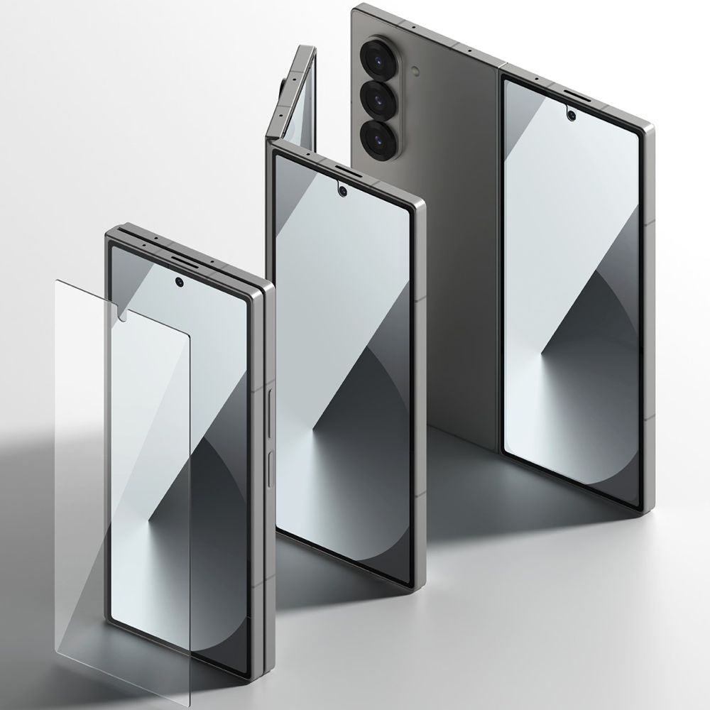 Screen Protector Ringke Cover Display for Samsung Galaxy Galaxy Z Fold6 F956, Glass Shielded, AB Ultra Glue, Set 2 pieces, Outer Screen