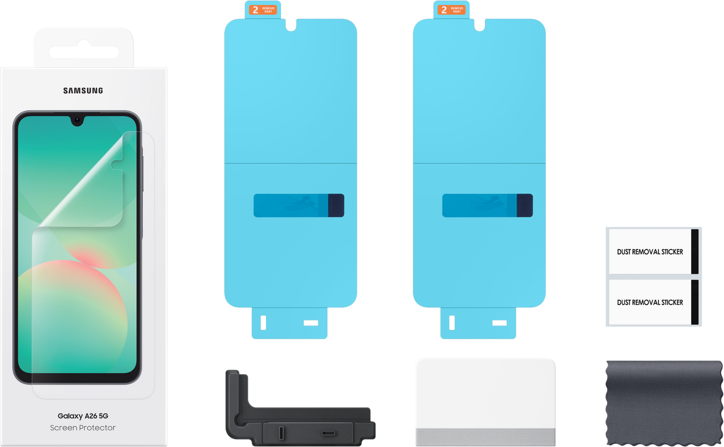 Screen Protector for Samsung Galaxy A26 A266, Plastic, Set of 2 Pieces EF-UA266CTEGWW