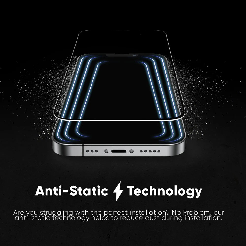 Anank 5X Reinforced Invisible Screen Protector for Apple iPhone 17 Air, Tempered Glass, Full Glue, 3D, Black