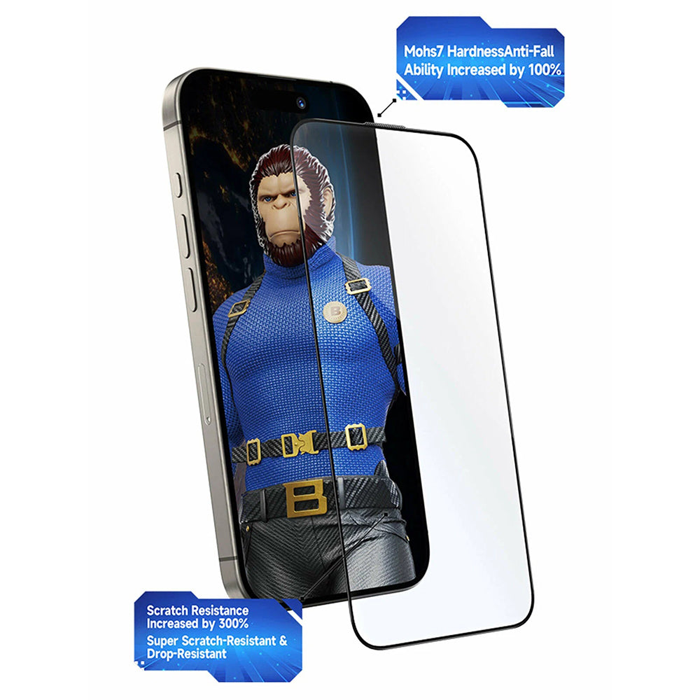 Blueo Crystal Anti-Scratch Screen Protector Applicator for Apple iPhone 17 Air, Tempered Glass, Full Glue, Black