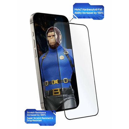 Blueo Crystal Anti-Scratch Screen Protector Applicator for Apple iPhone 17 Pro / 17 / 16 Pro, Tempered Glass, Full Glue, Black